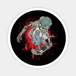 Skateboarding Zombie Splatter Magnet